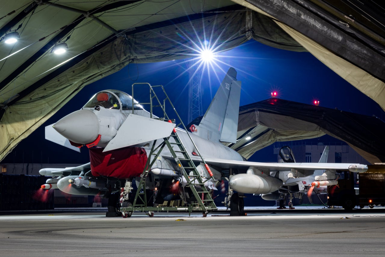 Four Royal Air Force Typhoon FGR4 arrived at RAF Akrotiri after transiting from the UK. 