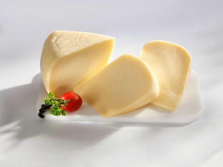 Slices of kashkaval cheese.