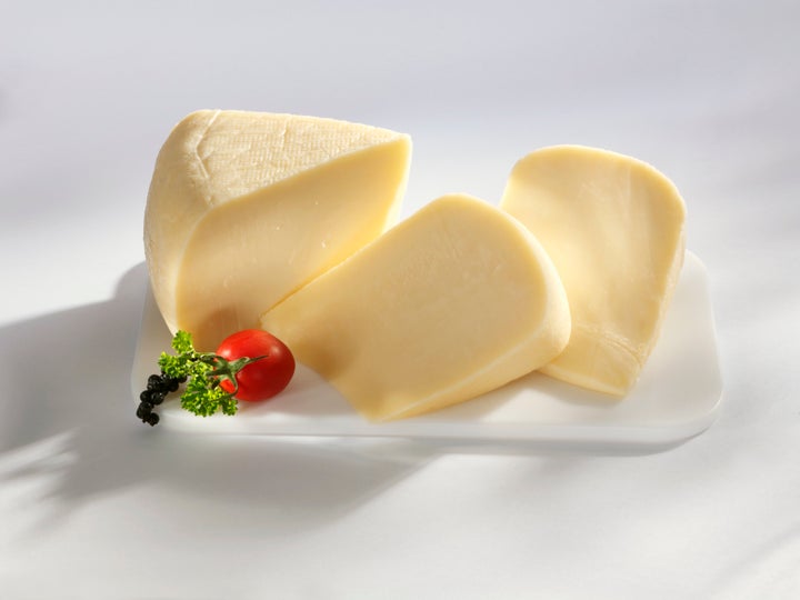 Slices of kashkaval cheese.