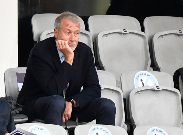 Roman Abramovich attends the UEFA Women's Champions League final soccer match in Gothenburg, Sweden on May 16, 2021. Abramovich, a former Russian provincial governor and Vladimir Putin ally who became a steel and metals magnate, is now a dual Israeli citizen with a net worth estimated at more than $13 billion. He has used his fortune to buy the British soccer club Chelsea and homes in London and New York. 