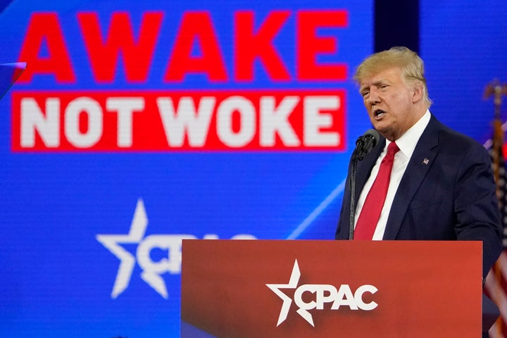 Former President Donald Trump speaks at the Conservative Political Action Conference in Orlando, Florida, on Saturday.