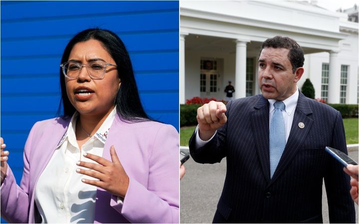 Progressive attorney Jessica Cisneros, left, and Rep. Henry Cuellar (D-Texas), right, are due to compete in a runoff primary election on May 24.