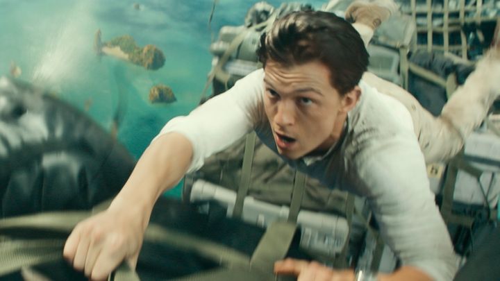 Tom Holland in a scene from "Uncharted."