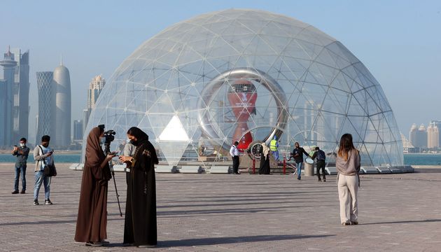 A Doha au Qarar, le compte à rebours avant la Coupe du monde de football, le 3 février