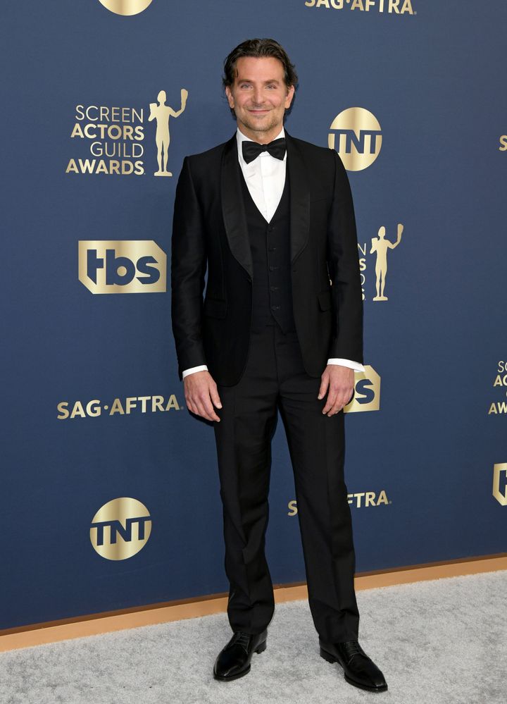 Cooper wore a black tuxedo to the awards ceremony.