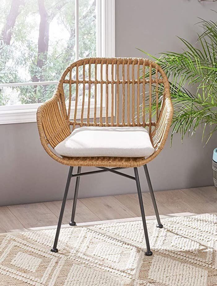 A woven rattan chair set
