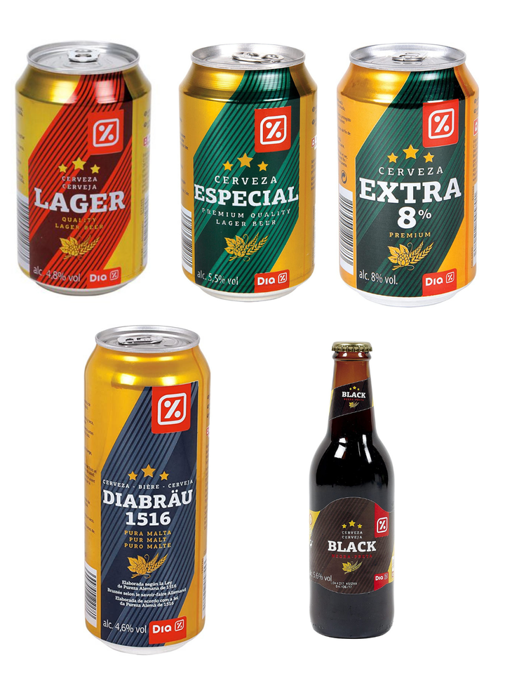 Catálogo de cervezas de Dia.