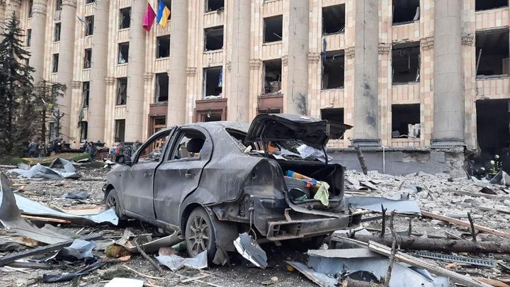 Kharkiv, Ukraine, has been targeted by Russian missiles