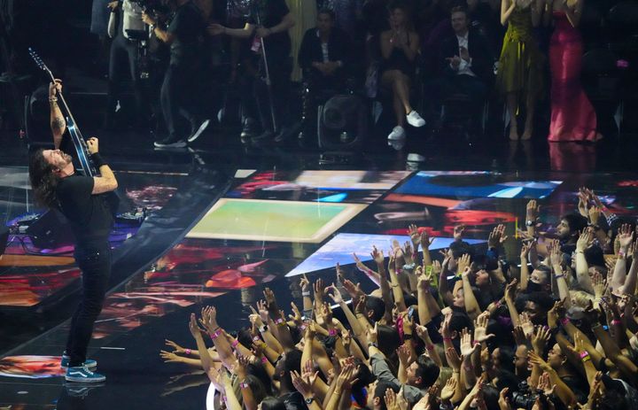 Dave Grohl of the Foo Fighters performs at the MTV Video Music Awards at Barclays Center in Brooklyn, New York, on Sept. 12, 2021.