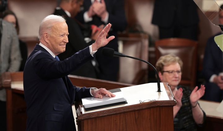 President Joe Biden arrives Tuesday night to deliver his State of the Union address to a joint session of Congress.