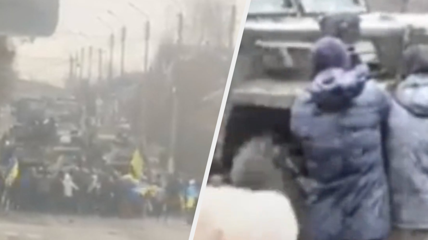 Ukrainians Show Extraordinary Bravery As Unarmed Civilians Try To Stop Russian Tanks - Vimarsana News