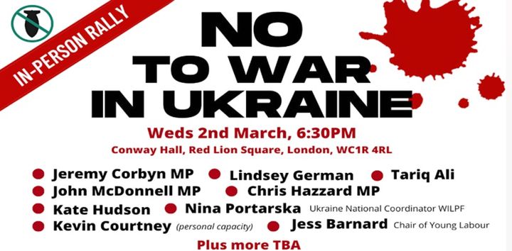 An advert for the rally, with John McDonnell listed as a speaker.