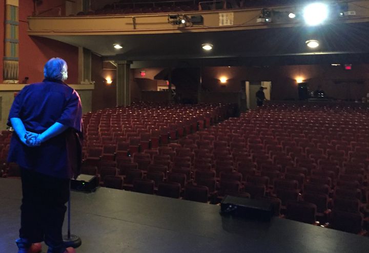 A contemplative Anderson alone on stage before a show in Concord, New Hampshire, in 2016.
