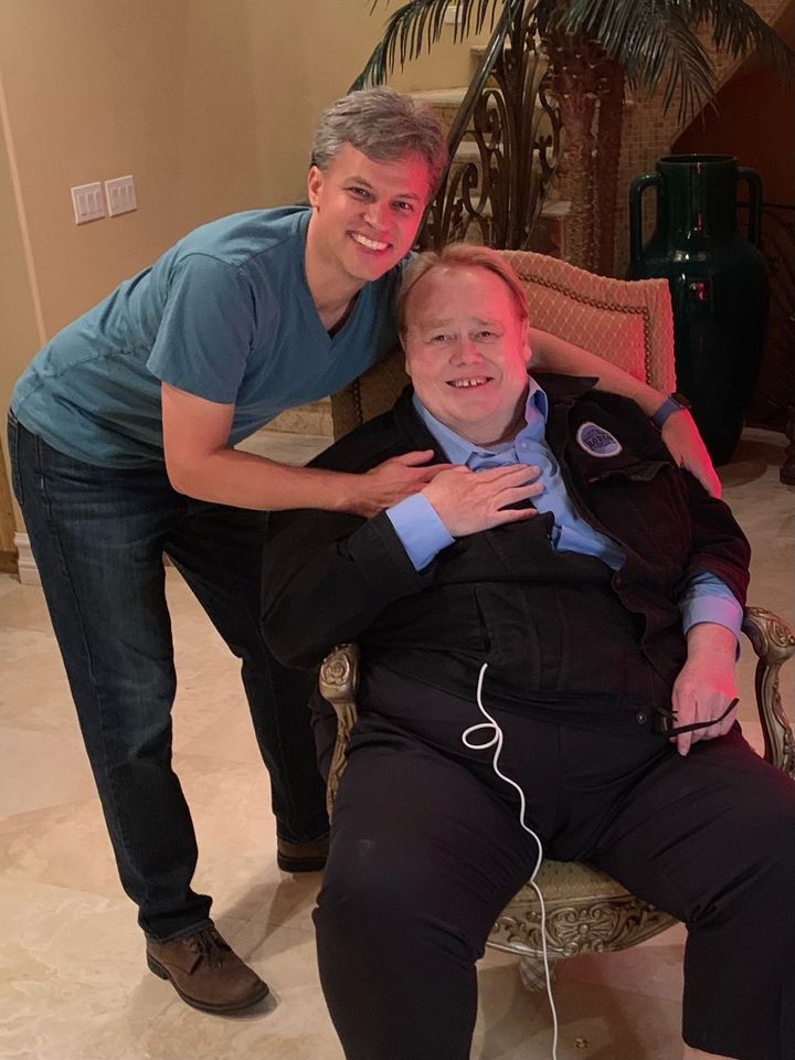 The author and Anderson after what turned out to be his last show. It was broadcast live to thousands of online viewers from his living room in Henderson, Nevada, in June 2021.