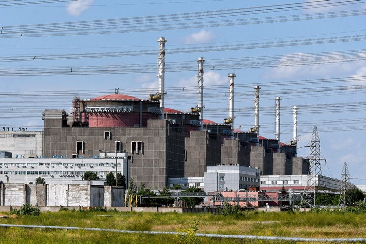 The Zaporizhzhia Nuclear Power Plant in Enerhodar, Ukraine, is seen in this July 2019 file photo. Ukrainian civilians on Wednesday blocked Russian access to the plant.