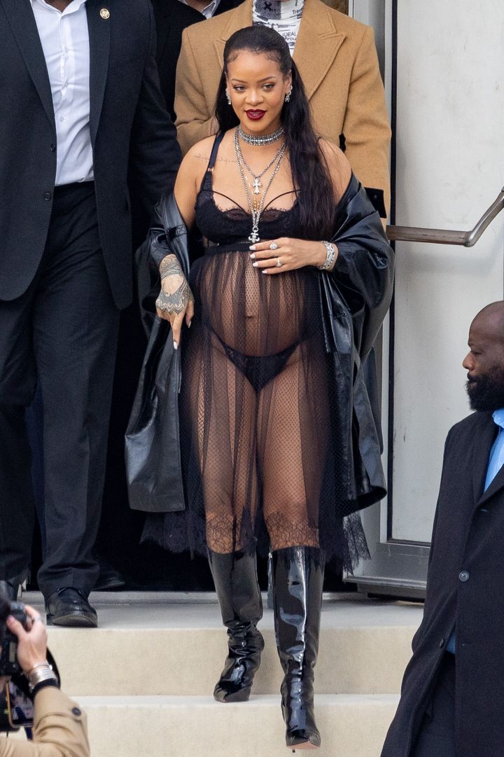Rihanna attends the Dior Womenswear Fall/Winter 2022/2023 show as part of Paris Fashion Week on March 1 in Paris.