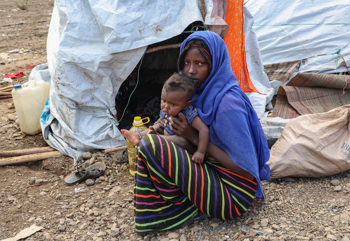 エチオピア内戦の避難民が集うアファール州の難民キャンプの人々（2022年1月撮影）