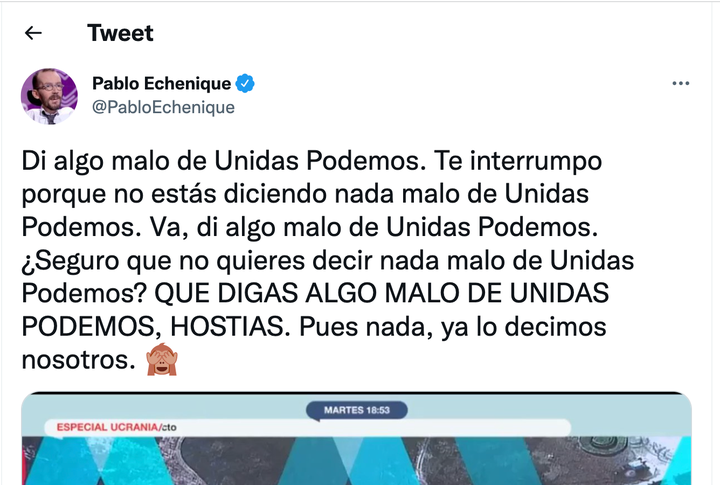 Echenique Muestra Su Asombro En Twitter Al Ver Este Fragmento De Mas Vale Tarde El Huffpost Noticias