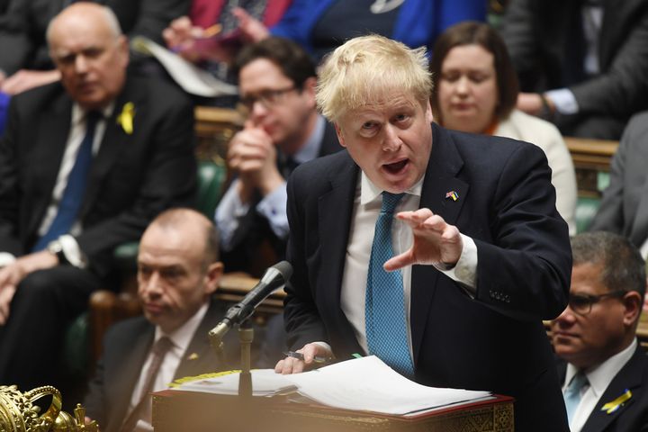Boris Johnson speaking in the Commons during Wednesday's PMQs