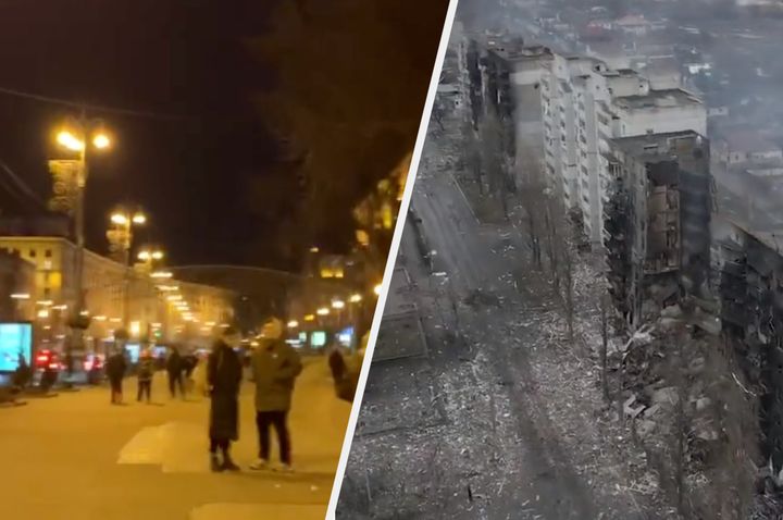 Videos on social media show how life has changed in Kyiv in the space of just one week