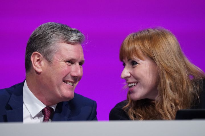 Keir Starmer and Angela Rayner at the Labour Party conference in 2021.