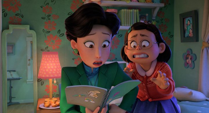 Lee, the main character of "Turning Red," and her mom, Ming (voiced by Sandra Oh).