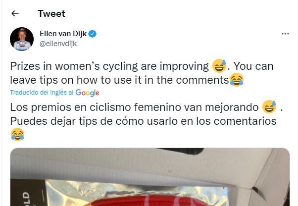 El tuit de Ellen van Dijk.