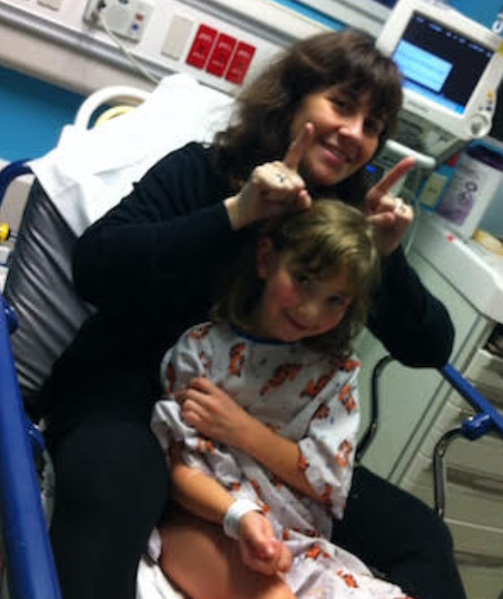 The author and her daughter Sammi during one of their hospital visits.