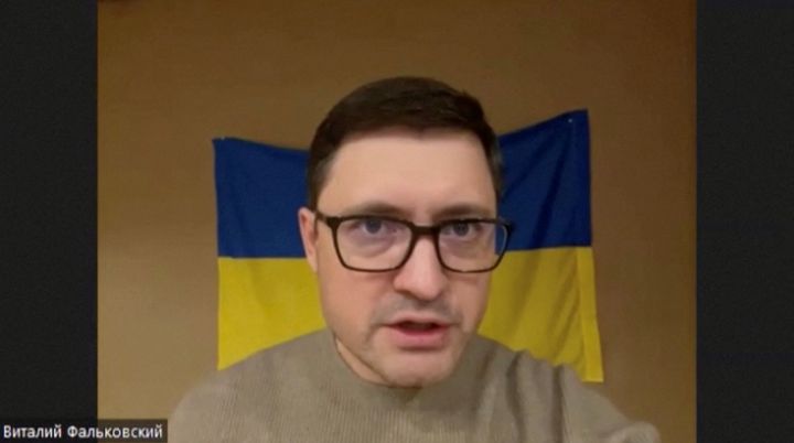 Mariupol Mayor Vadym Boichenko speaks during an interview with Reuters, following Russia's invasion of Ukraine, in Mariupol, Ukraine March 5, 2022, in this screen grab taken on March 6, 2022. REUTERS TV via REUTERS