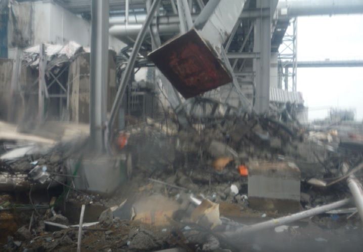 Situation of damage caused by the tsunami (Photo: TEPCO)