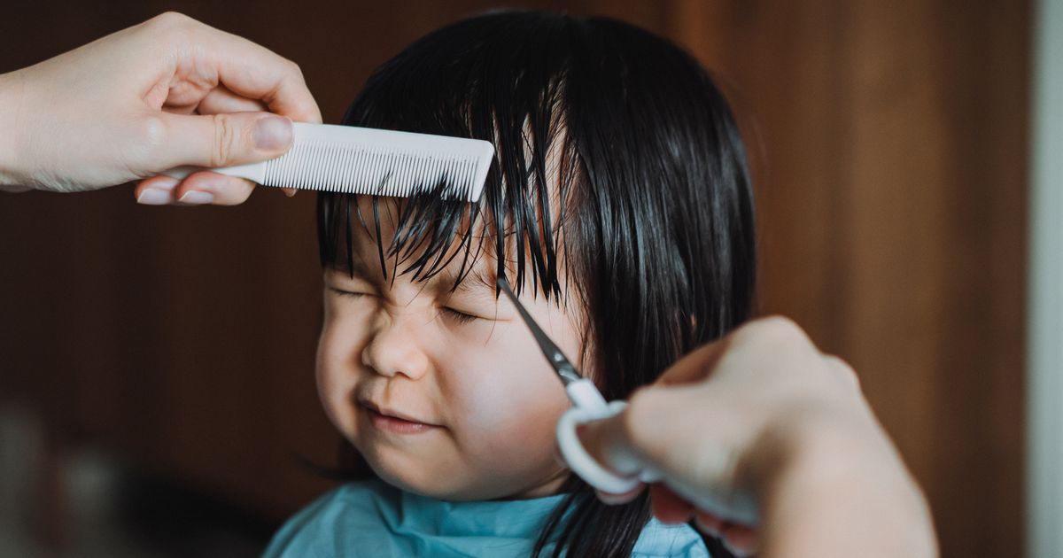 How to Cut Children's Hair with Scissors, how to make a gradient in  children