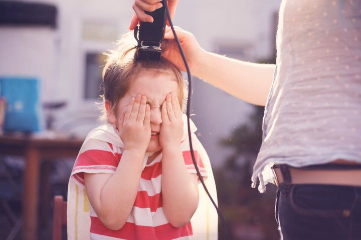 Keep in mind that even just the sound of hair clippers can be triggering for some children.