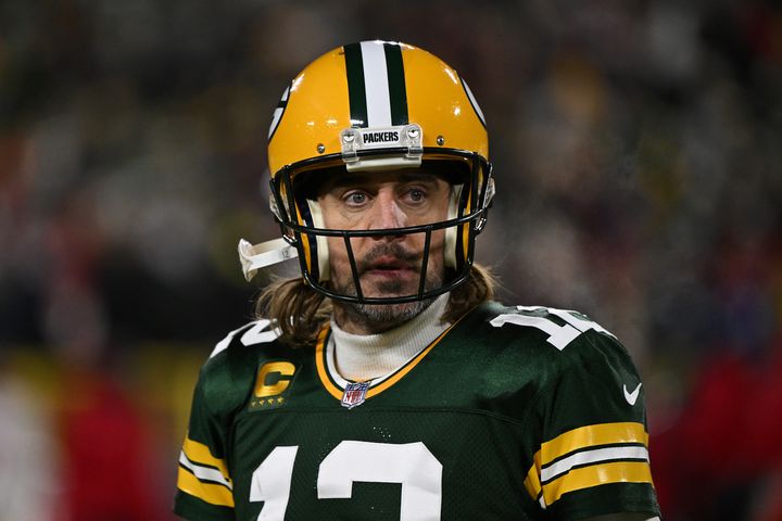 Aaron Rodgers during a playoff defeat to the San Francisco 49ers.