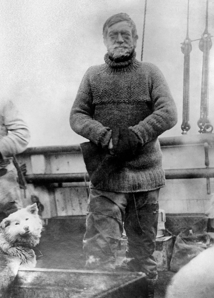 File photo of Sir Ernest Shackleton on board a different ship 'Quest', on the announcement of his death.