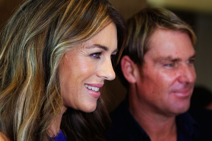 Elizabeth Hurley and Shane Warne pictured in 2013
