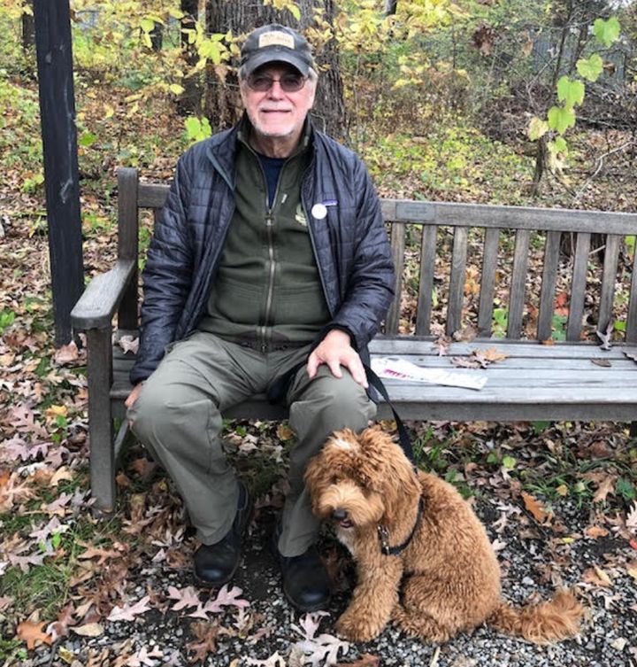 Bill and Romeo at Thomas Cole National Historic Site, in Catskill, New York.