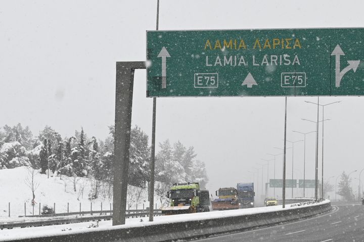Χιόνια στην Αθηνών - Λαμίας
