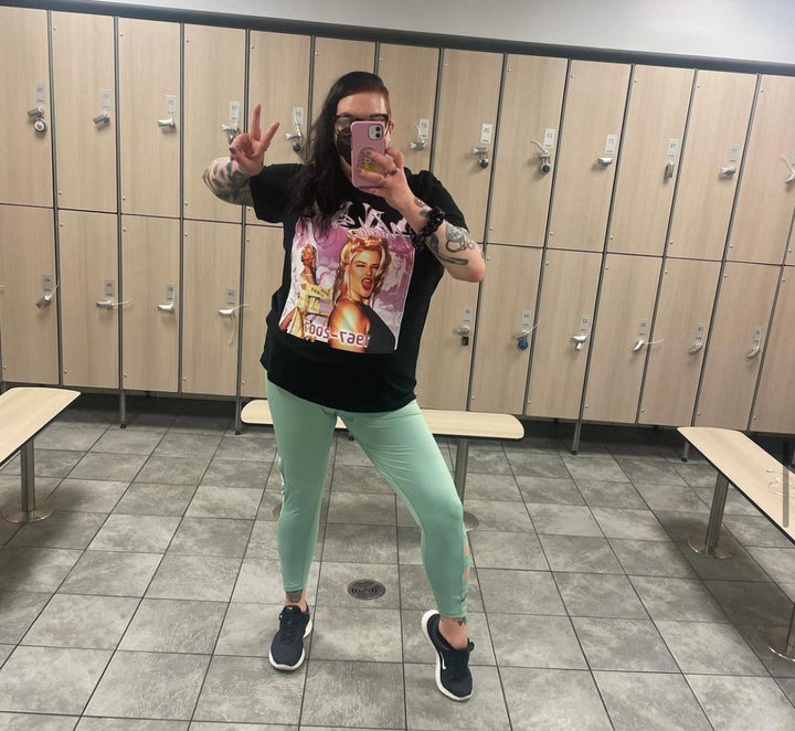Happy to be back at the gym immediately after vaccination, when things felt hopeful.