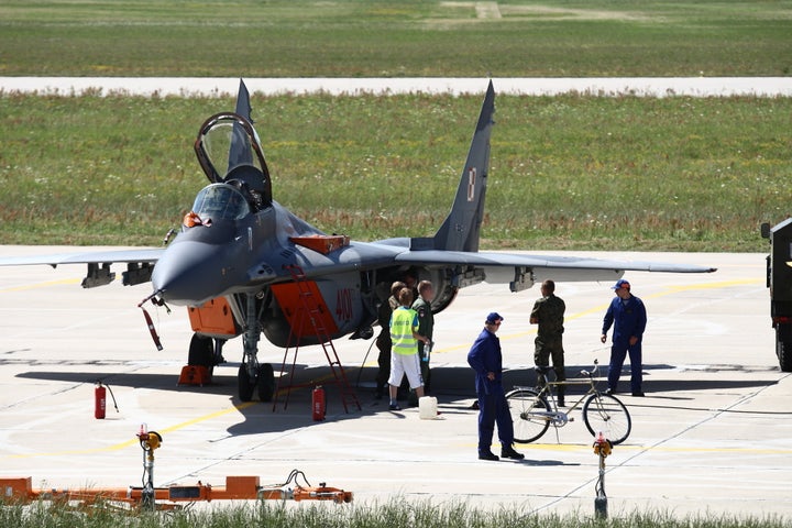 Un MIG-29 polaco, en la base de Gdynia, en 2014.
