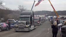 Trucker Convoy Gets Flipped Off Trucker Convoy Gets Flipped Off