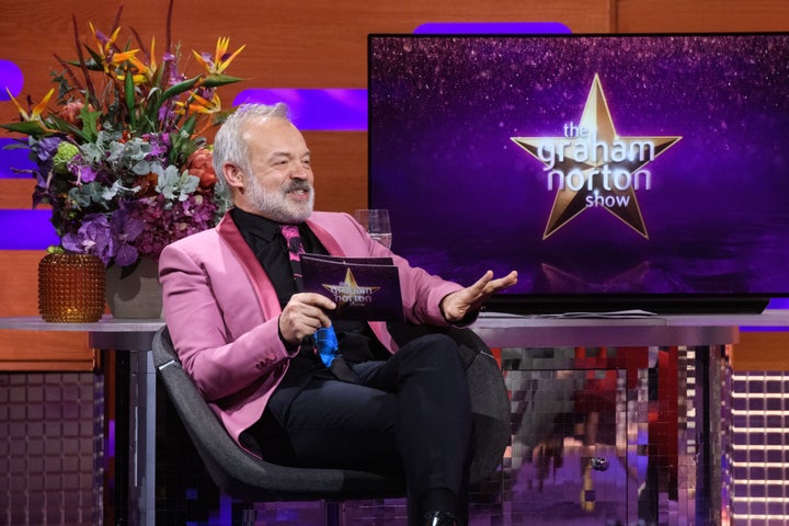 Graham Norton hosting his chat show