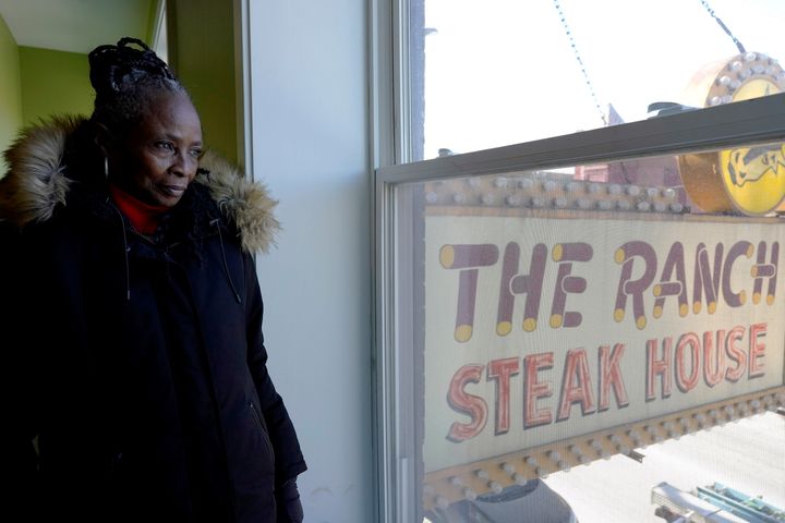 Judy Ware poses for a photo at her restaurant in Chicago, Thursday, Jan. 20, 2022. Judy Ware is preparing to resume table service at the Ranch after struggling through the coronavirus pandemic. A fire set during unrest following George Floyd’s killing in Minneapolis destroyed the restaurant’s interior, and takeout-only couldn't sustain the business, which has been operating for more than 50 years. (AP Photo/Nam Y. Huh)