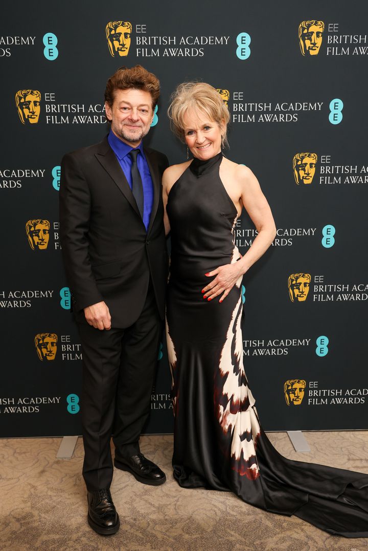 Andy with wife Lorraine Ashbourne at the Baftas