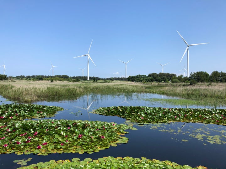 青森県つがる市にある風力発電所「ウィンドファームつがる」