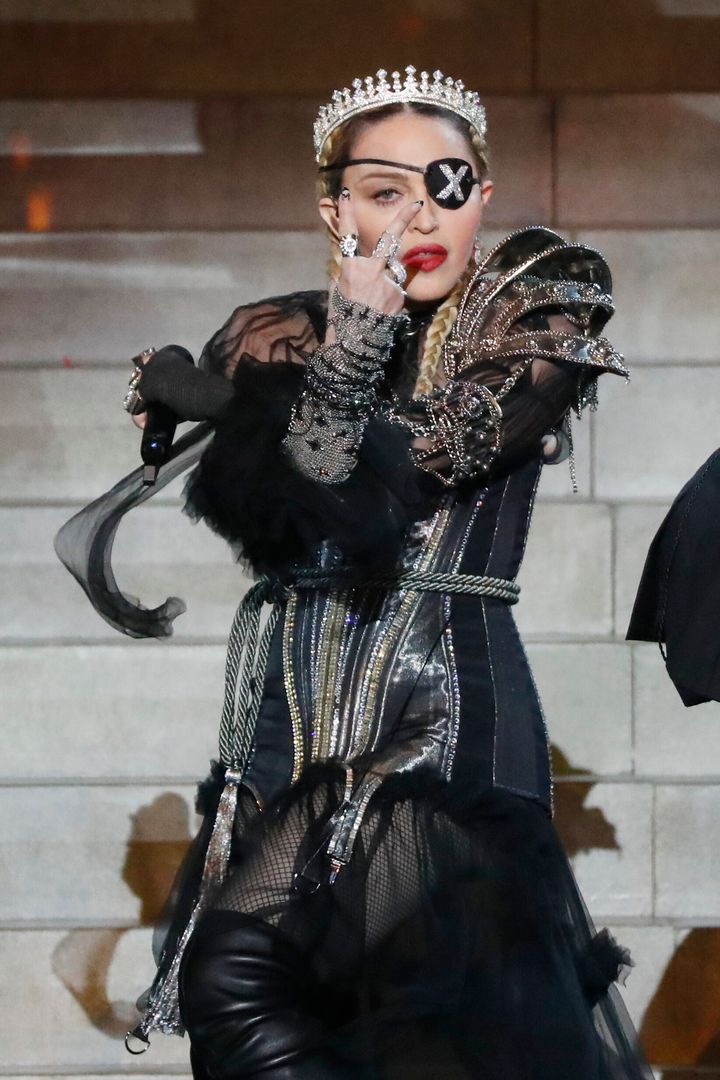 Madonna performing during the Eurovision final in 2019