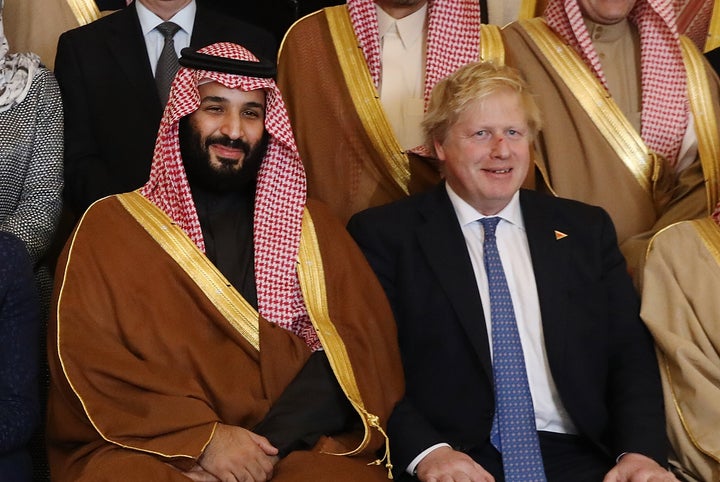 Saudi Crown Prince Mohammed bin Salman and Boris Johnson