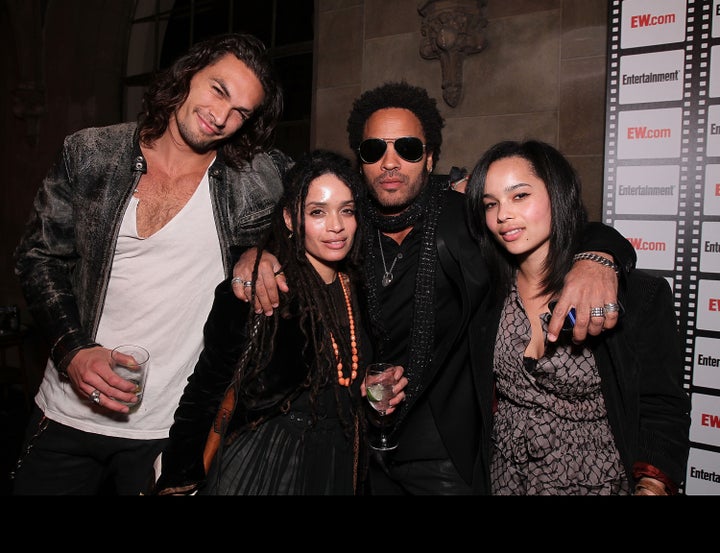 Jason Momoa, Lisa Bonet, Lenny Kravitz and Zoë Kravitz in 2010. 