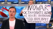 Anti-War Protester Storms Russian State-Run TV During Evening Broadcast Anti-War Protester Storms Russian State-Run TV During Evening Broadcast