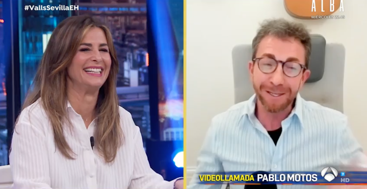 Nuria Roca y Pablo Motos en 'El Hormiguero'.