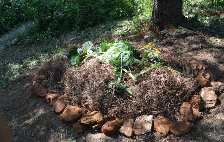 A gravesite at Carolina Memorial Sanctuary in Mills River, North Carolina.